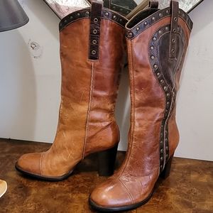 Kenneth Cole Brown Leather Riding Boots Size 8.5